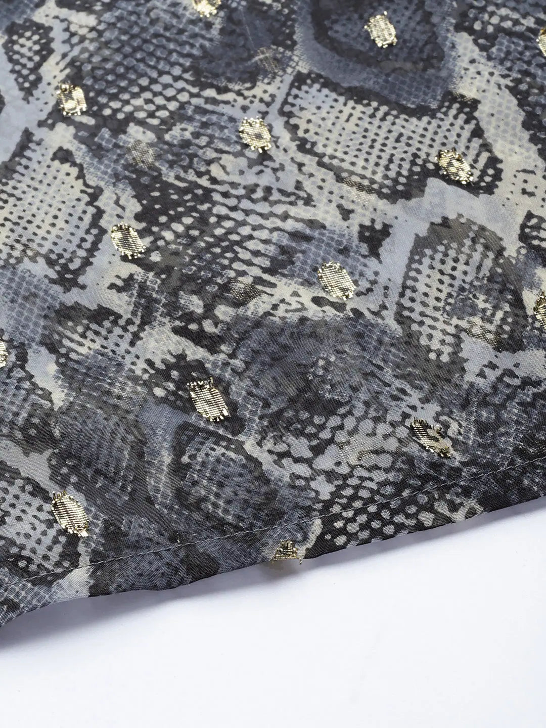 Grey Animal Print Wide Leg Pants | Ethnic Lehenga for Women