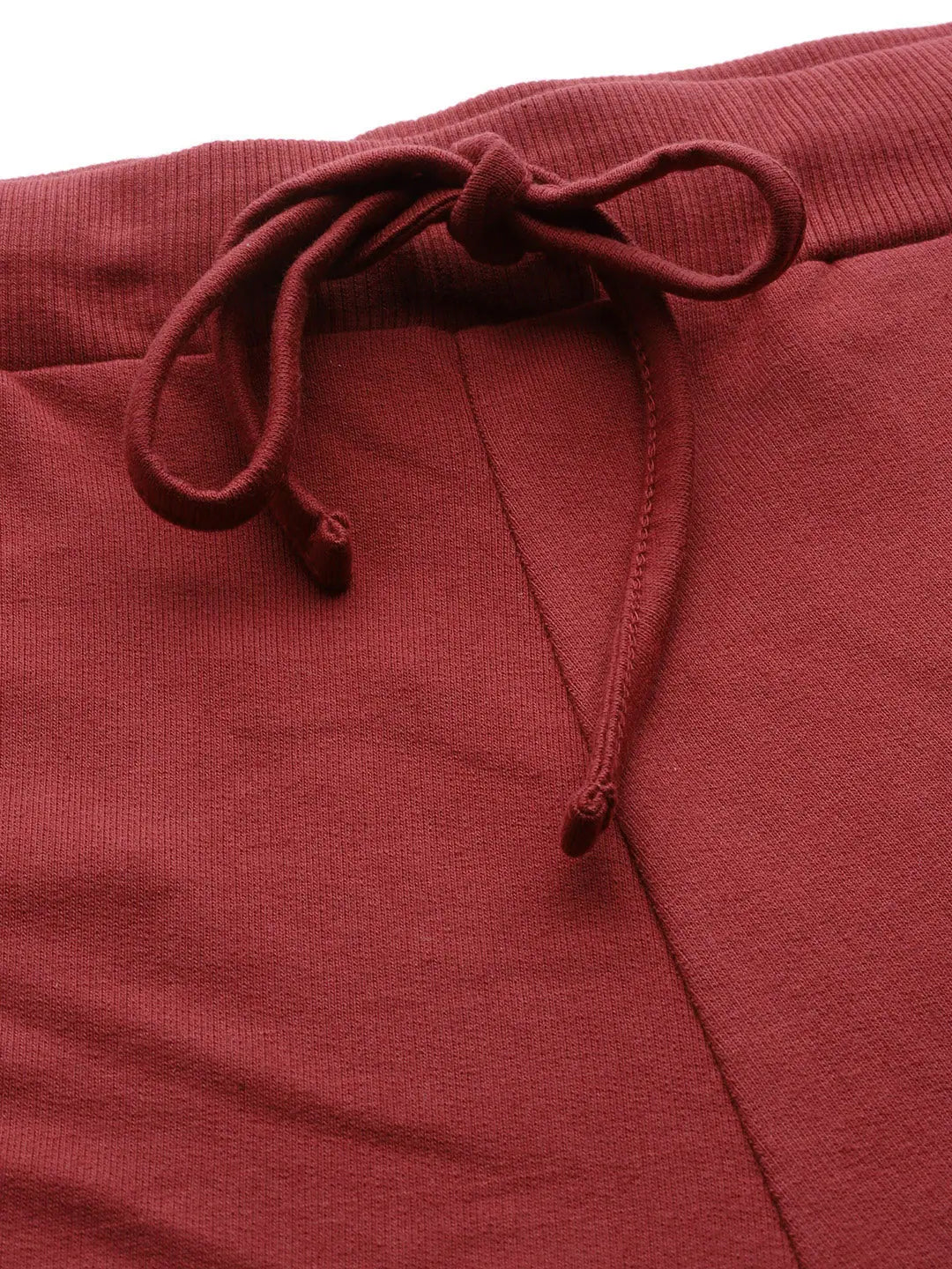 Maroon Comfort Fit Joggers with Double Side Tape Detail