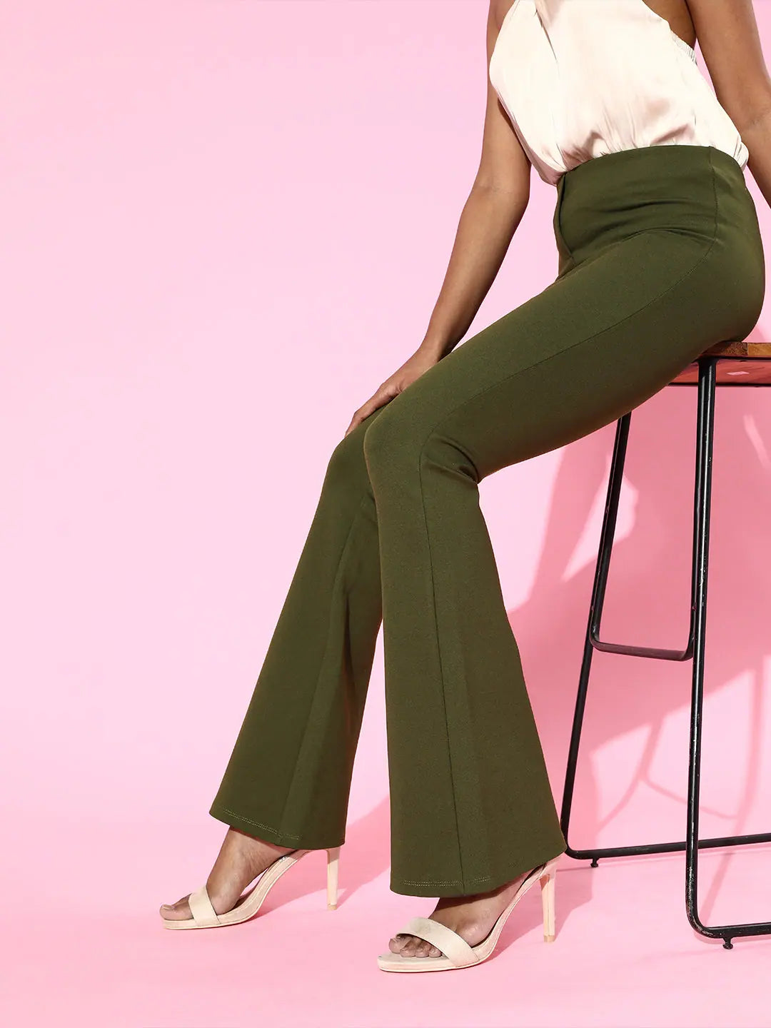 Olive Bell Bottom Pants - Lehenga for Women Alternative