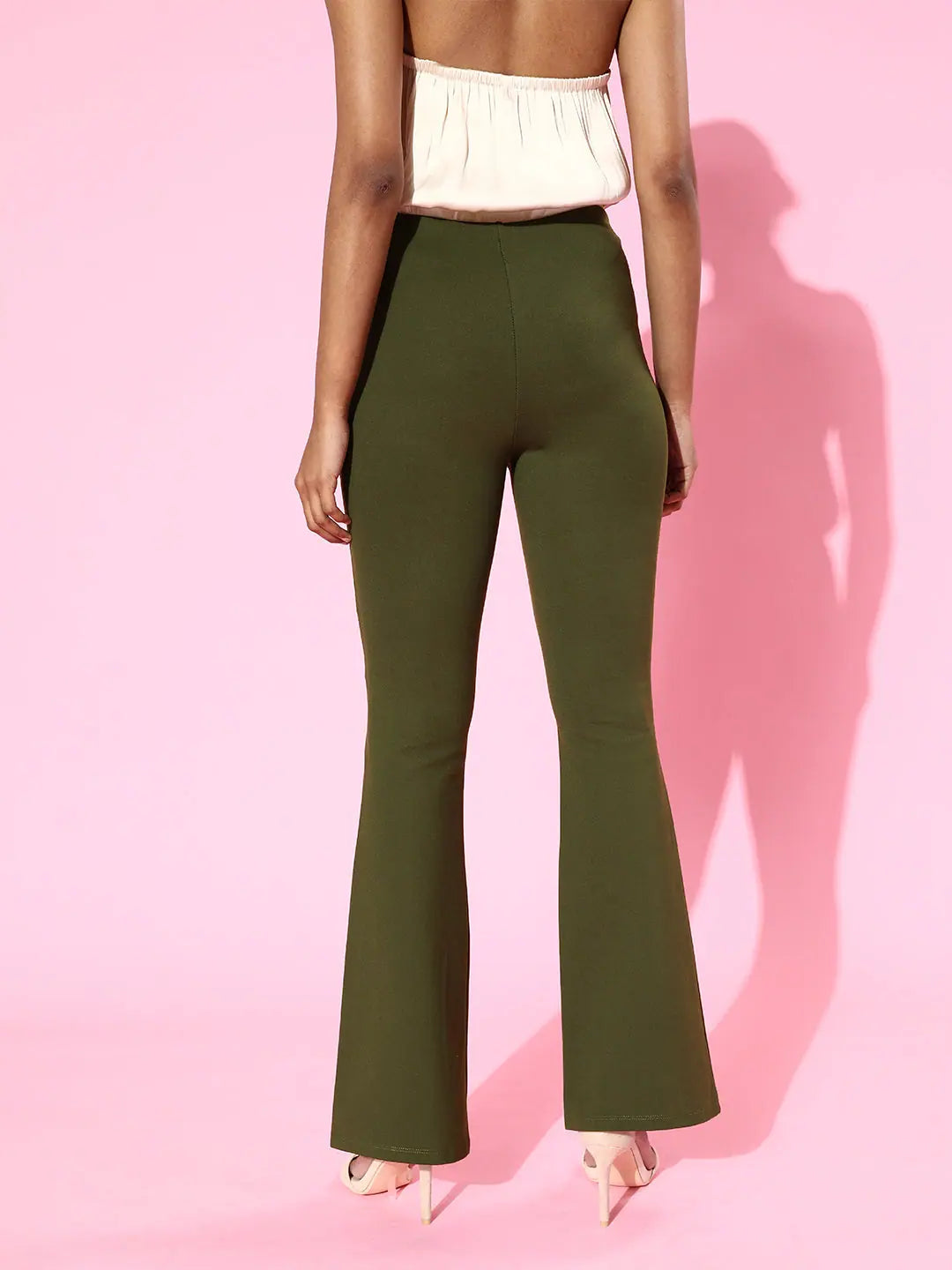 Olive Bell Bottom Pants - Lehenga for Women Alternative