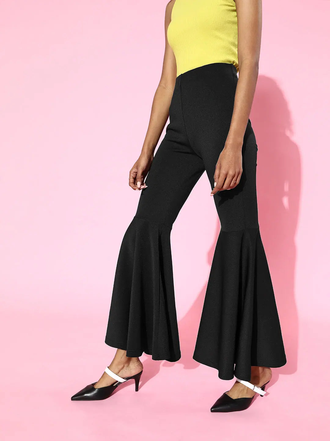 Black Scuba Ruffle Pants - Women's Fashion Bottoms
