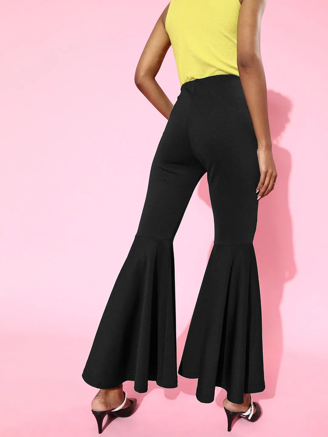 Black Scuba Ruffle Pants - Women's Fashion Bottoms