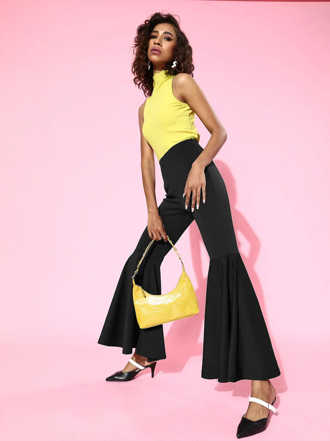 Black Scuba Ruffle Pants - Women's Fashion Bottoms
