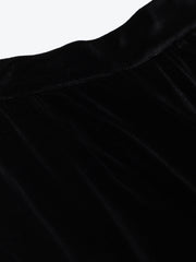 Black Velvet Straight Pants-SFPANT5461