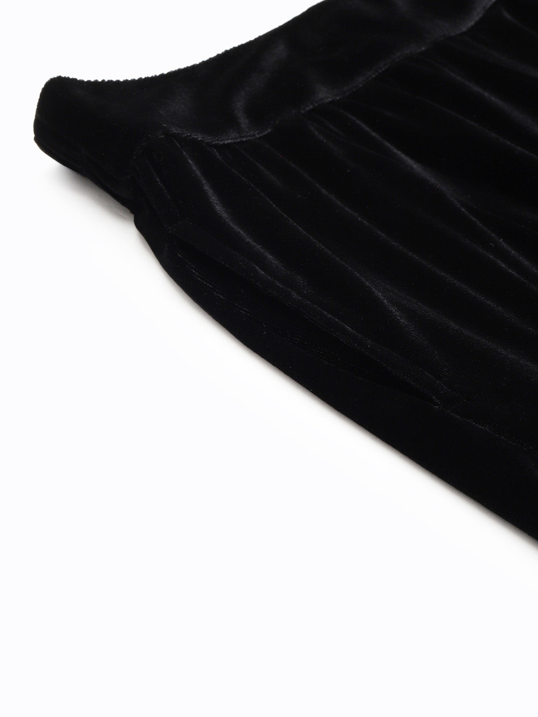 Black Velvet Straight Pants-SFPANT5461
