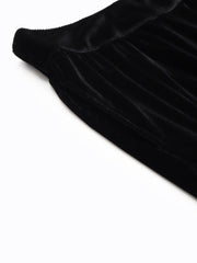 Black Velvet Straight Pants-SFPANT5461