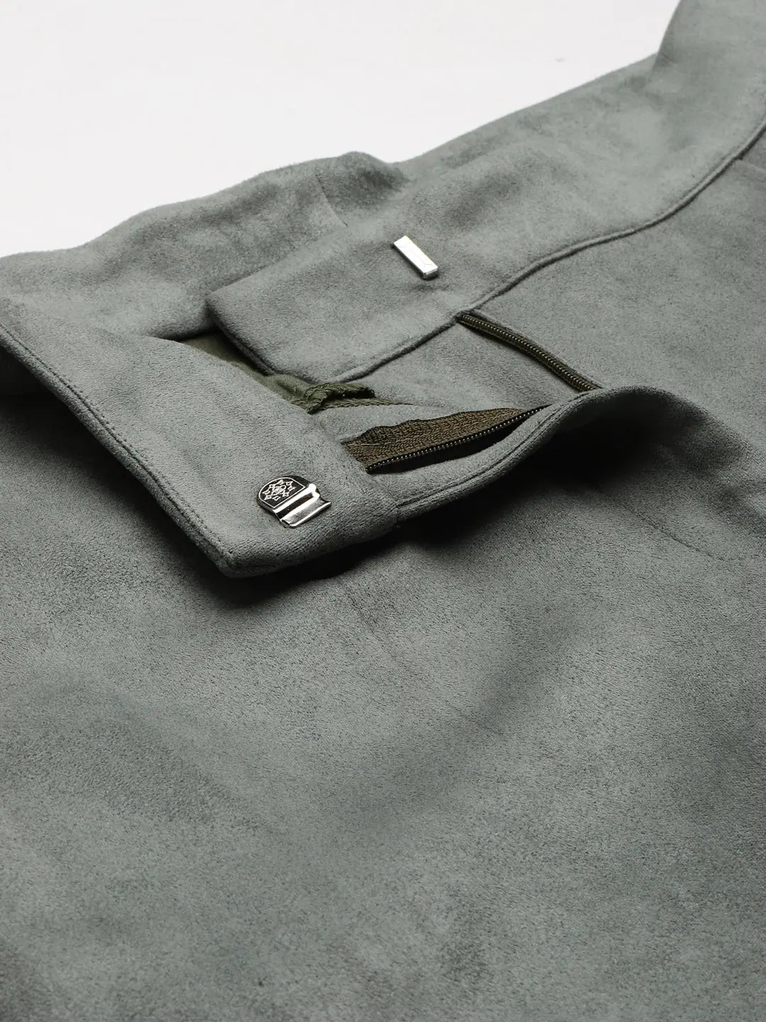 Olive Suede Button Hem Pants - Comfortable & Chic