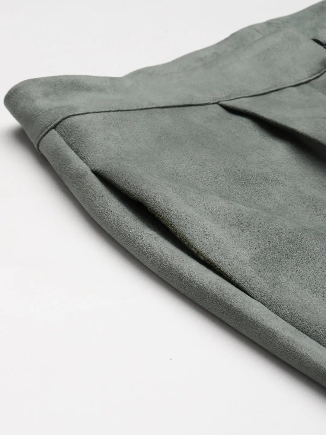 Olive Suede Button Hem Pants - Comfortable & Chic