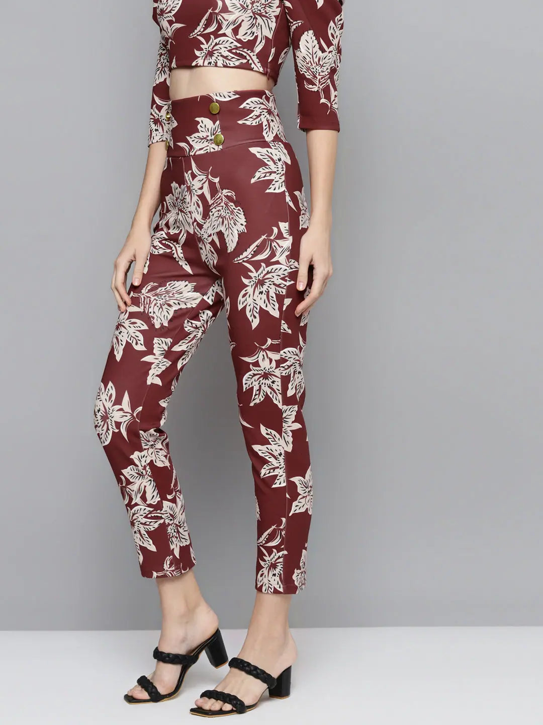 Floral Scuba Track Pants - Women's Activewear Gym Clothes