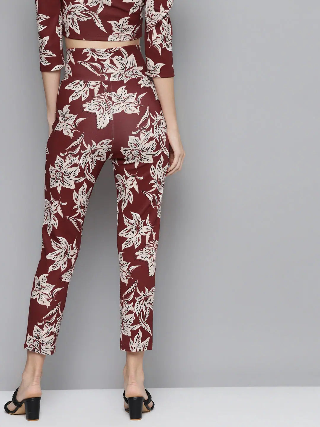 Floral Scuba Track Pants - Women's Activewear Gym Clothes