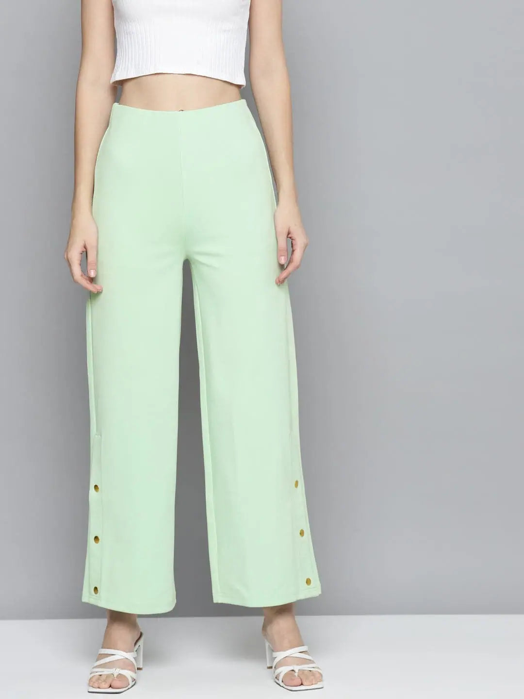 Mint Green Flared Workout Pants - Gym Clothes for Women