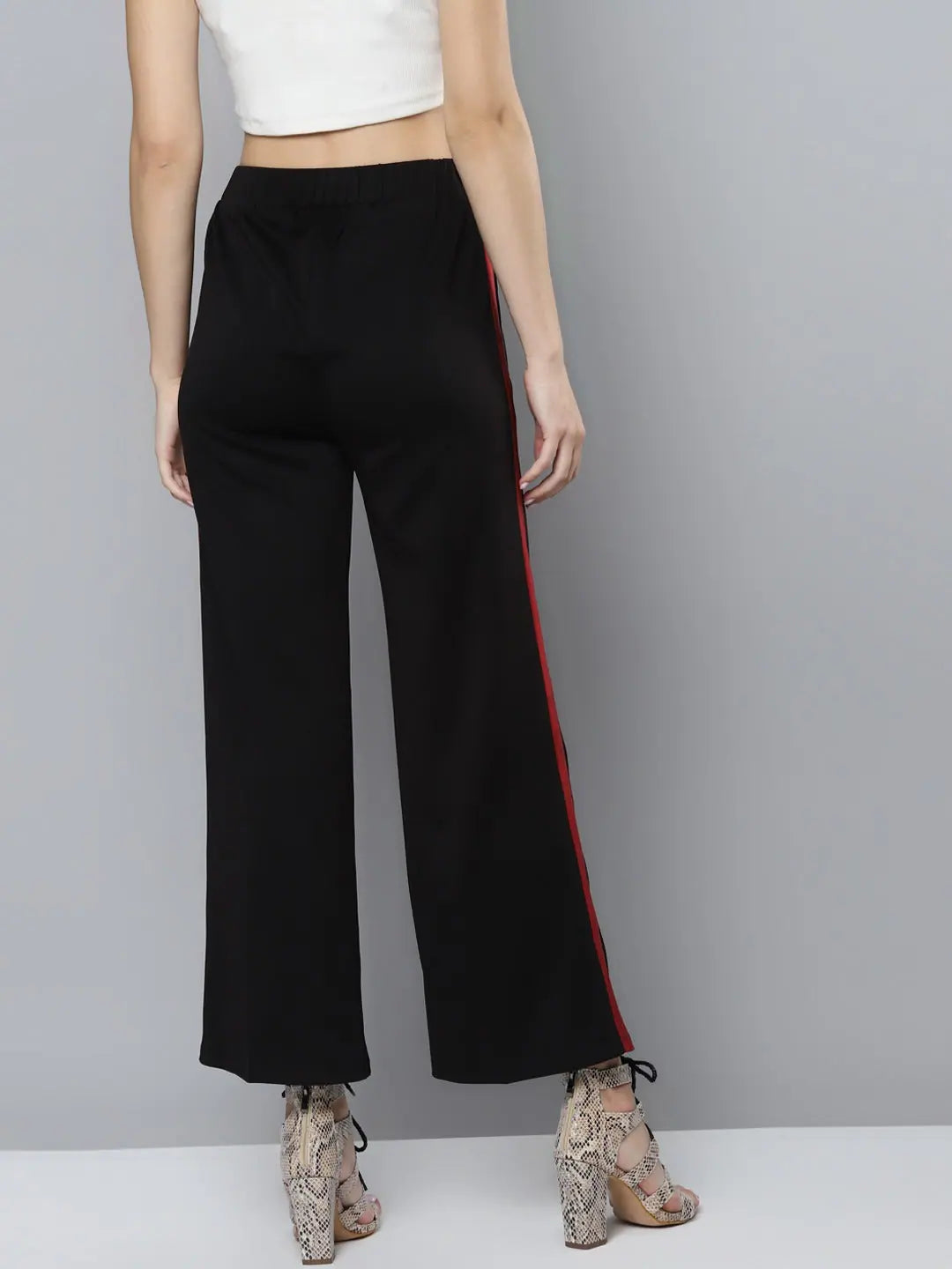 Black Scuba Pants - Women's Western Wear with Side Tape Detail