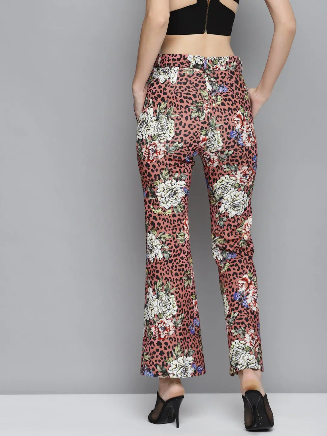 Pink Scuba Animal Floral Bell Bottoms | Women's Western Wear