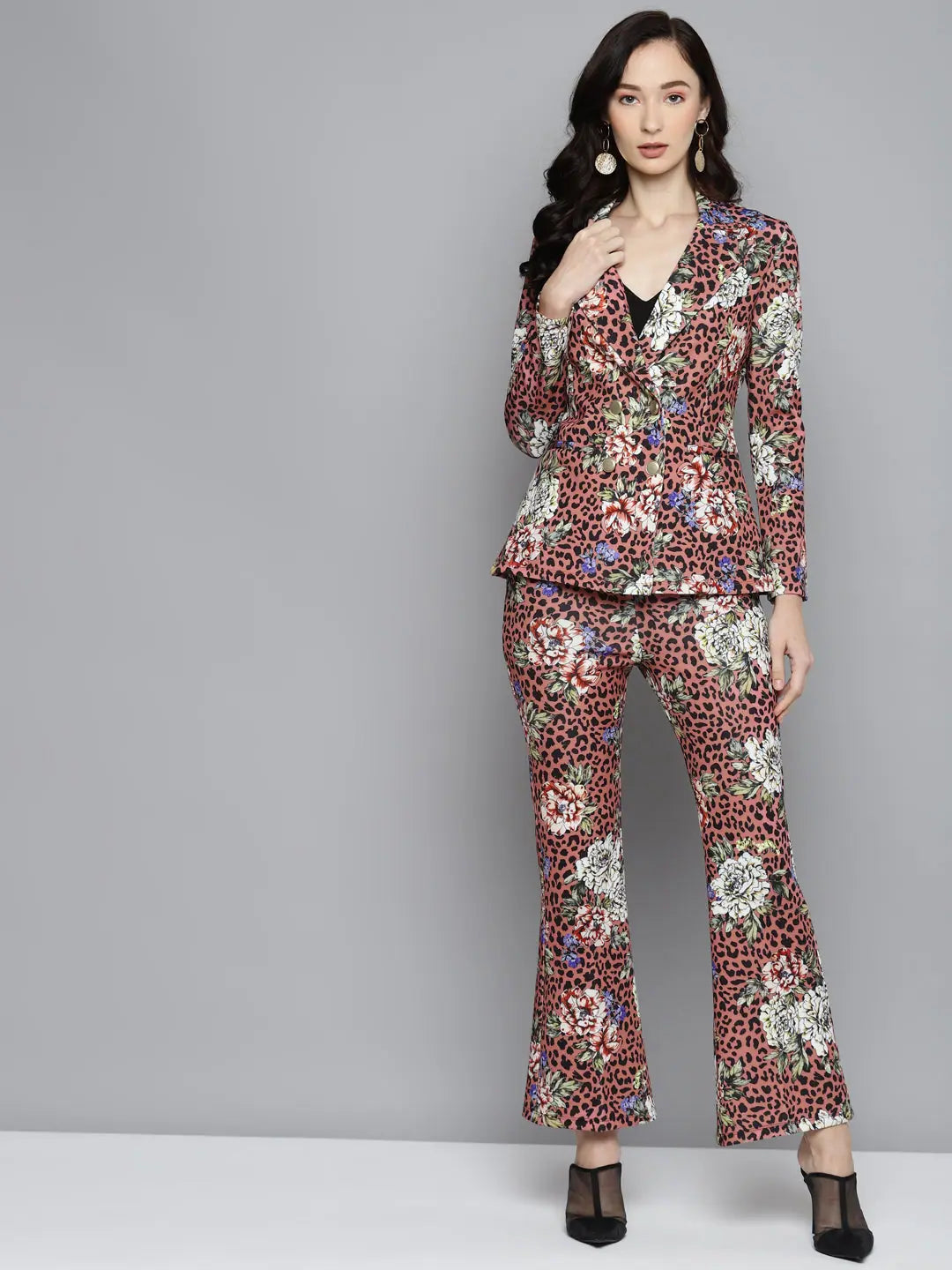 Pink Scuba Animal Floral Bell Bottoms | Women's Western Wear