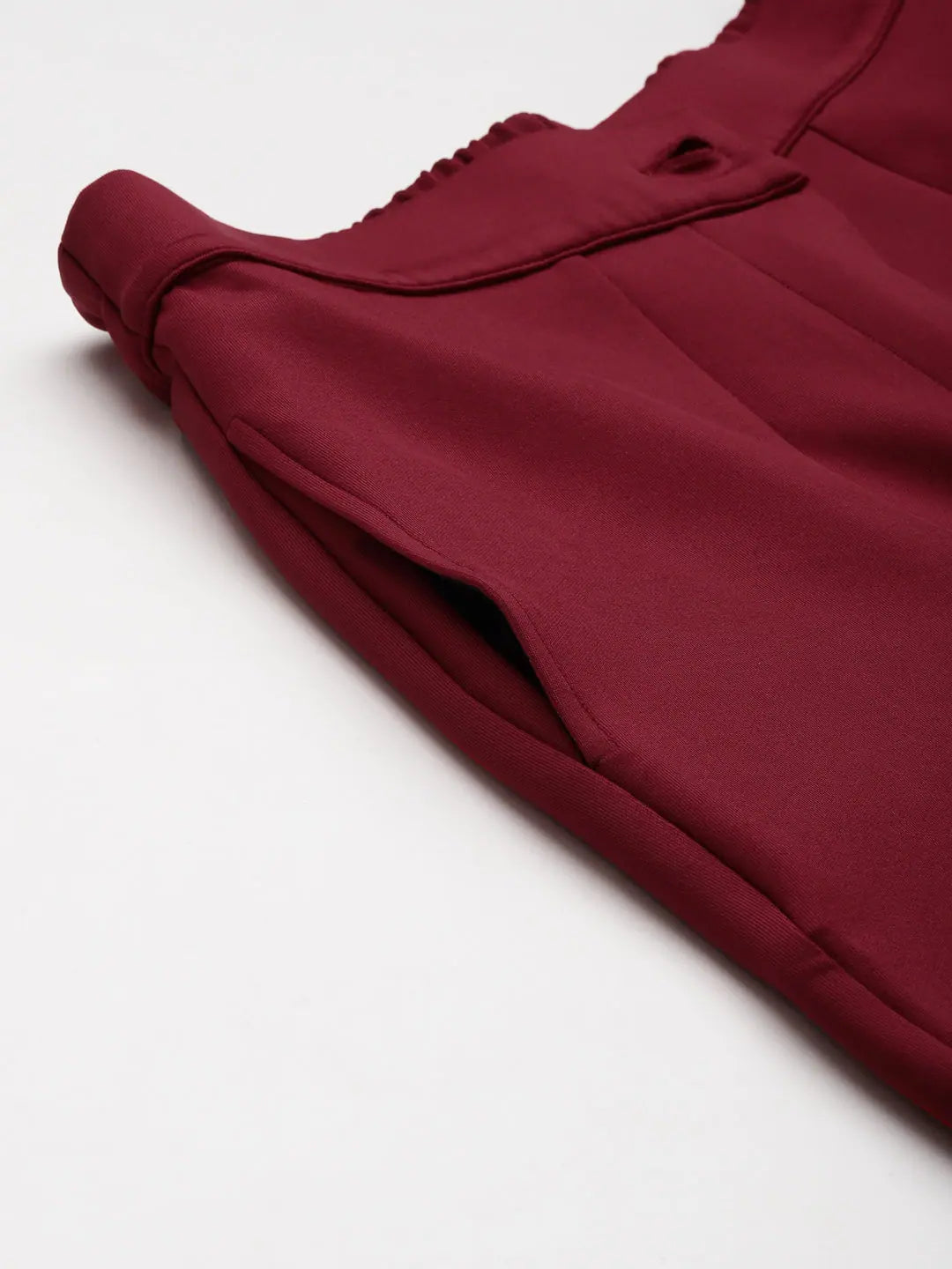 Maroon Scuba Bell Bottoms - Women's Western Wear, Front Slit