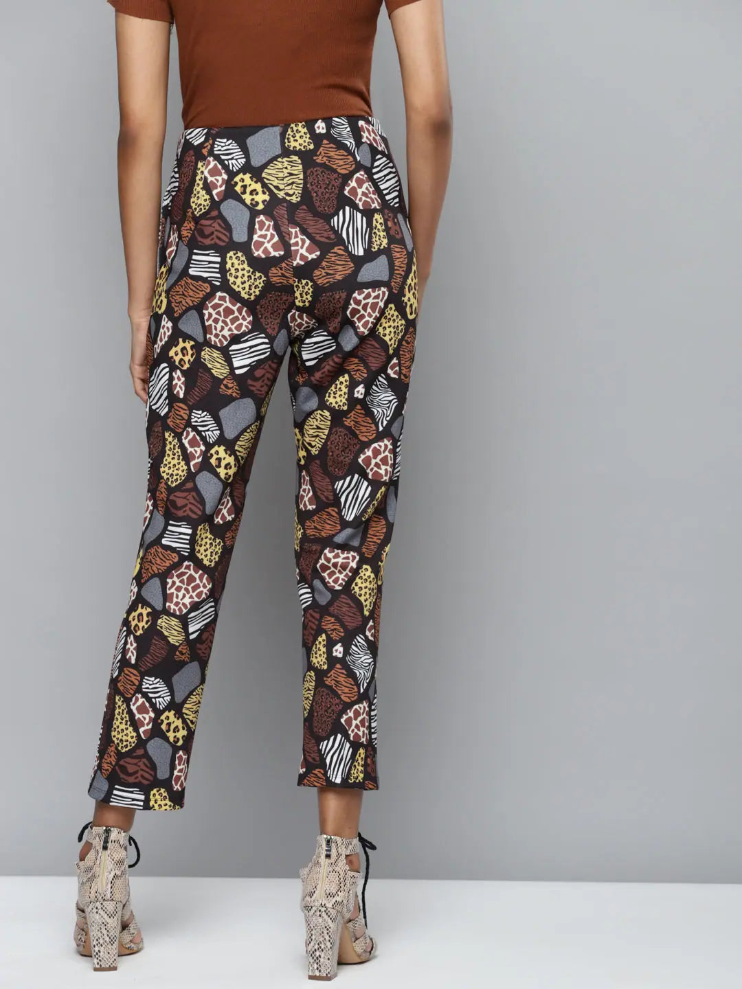 Black Abstract Animal Tapered Pants | Women's Western Wear