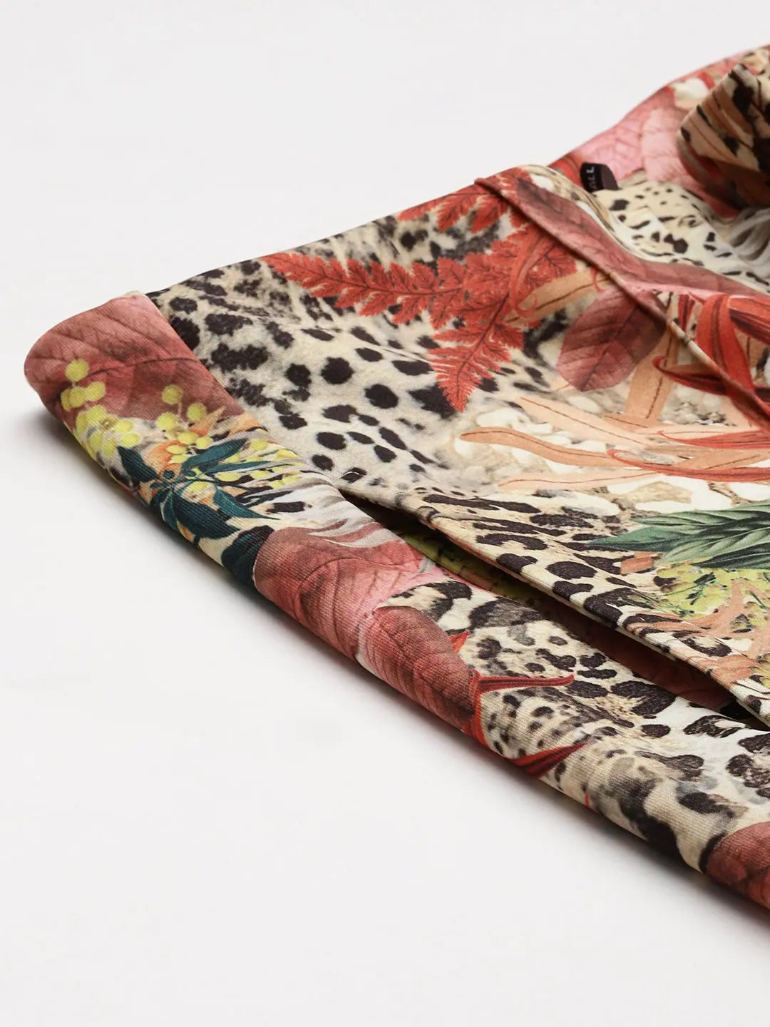 Beige Cheetah Floral Tapered Pants | Women's Western Clothing
