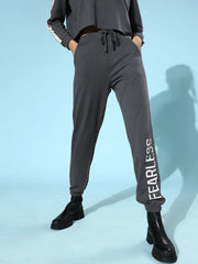 Navy FEARLESS Print Joggers