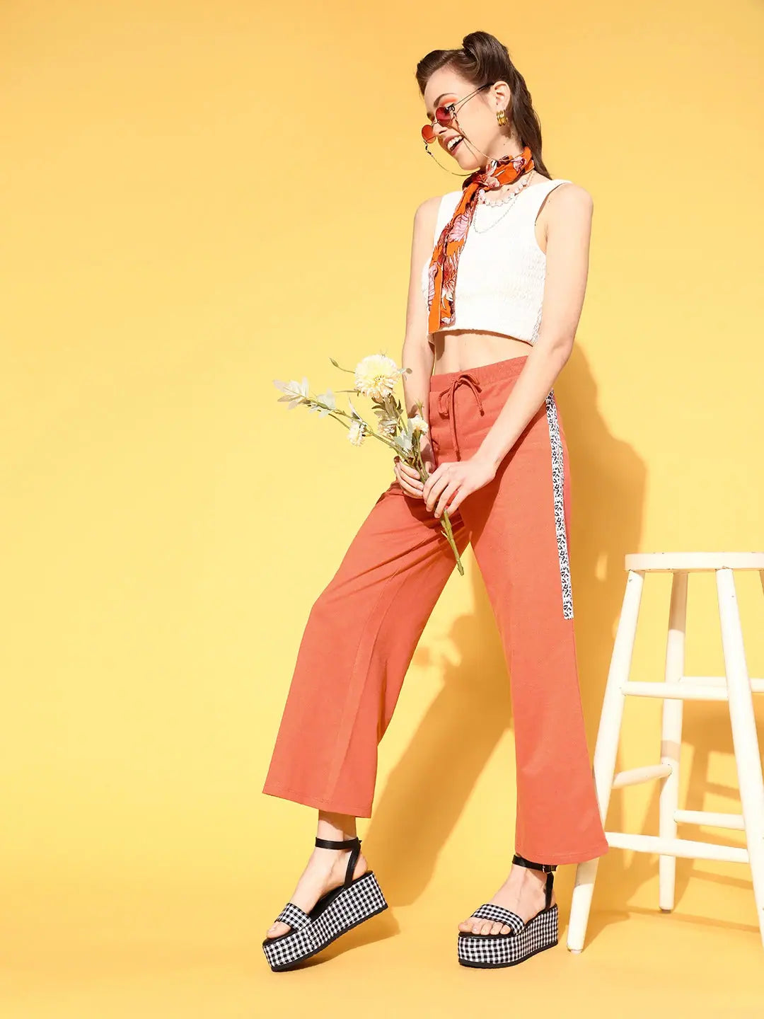 Coral Animal Print Track Pants | Women's Western Clothing