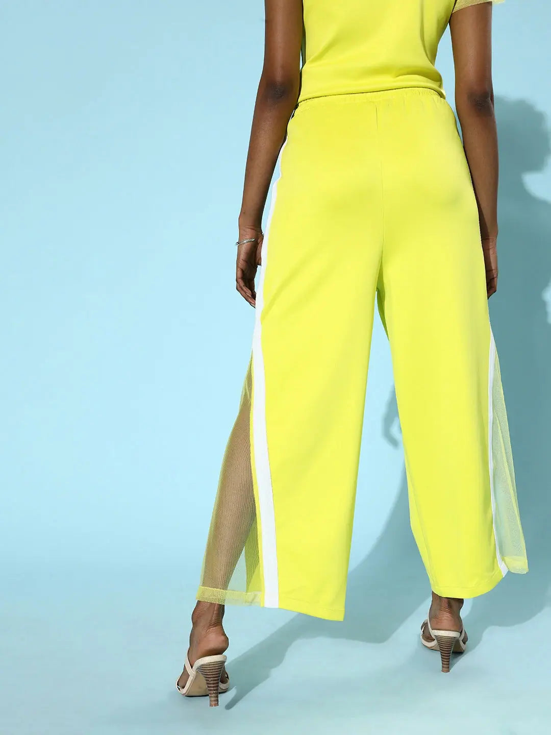 Neon Green Mesh Activewear Sets: Scuba Workout Pants