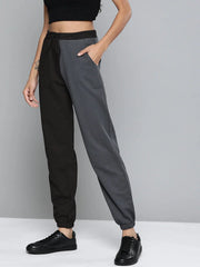 Black & Navy Terry Color Block Joggers