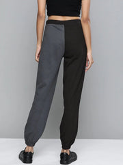 Black & Navy Terry Color Block Joggers