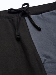 Black & Navy Terry Color Block Joggers