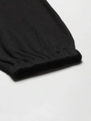 Black Ribbed Drawstring Joggers
