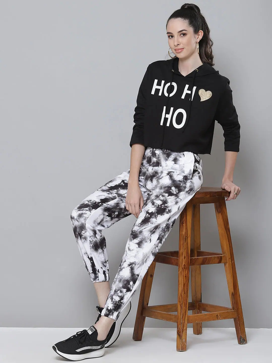 Grey & White Terry Joggers - Cloud Wash Women's Western Wear