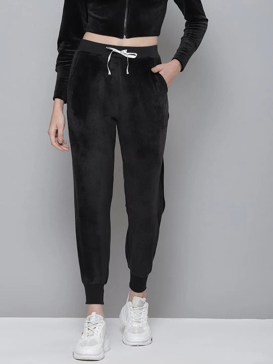 Black Velour Joggers: Women's Western Wear | Comfort Fit