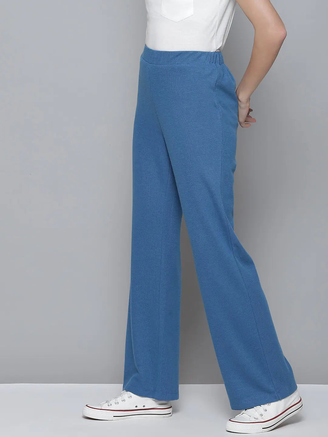 Blue Rib Straight Pants - Women's Western Clothing & Fashion