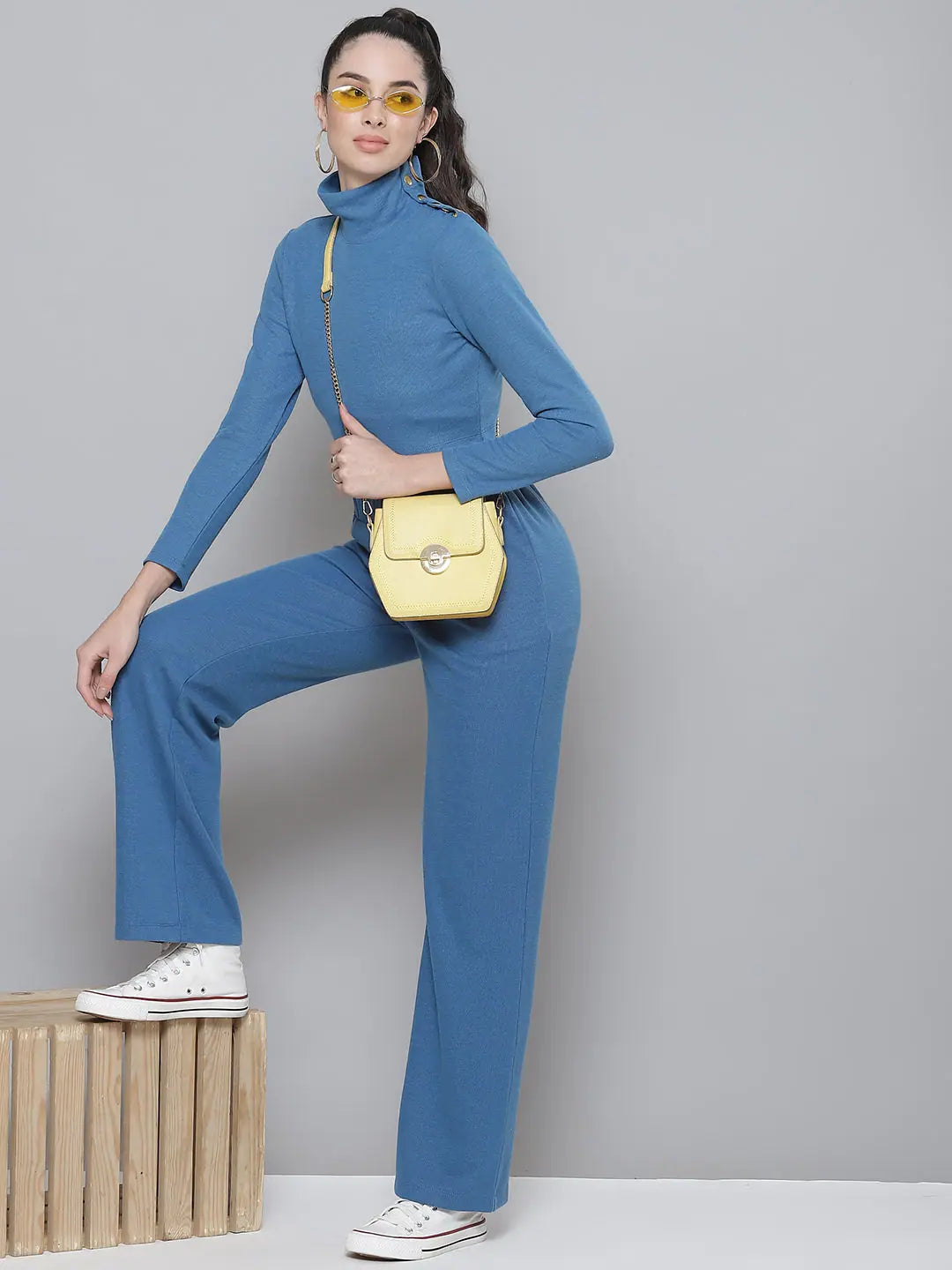 Blue Rib Straight Pants - Women's Western Clothing & Fashion