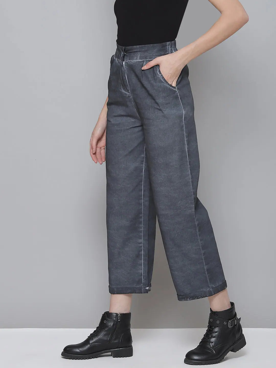 Charcoal Grey Twill Pants: Women's Western Clothing Online
