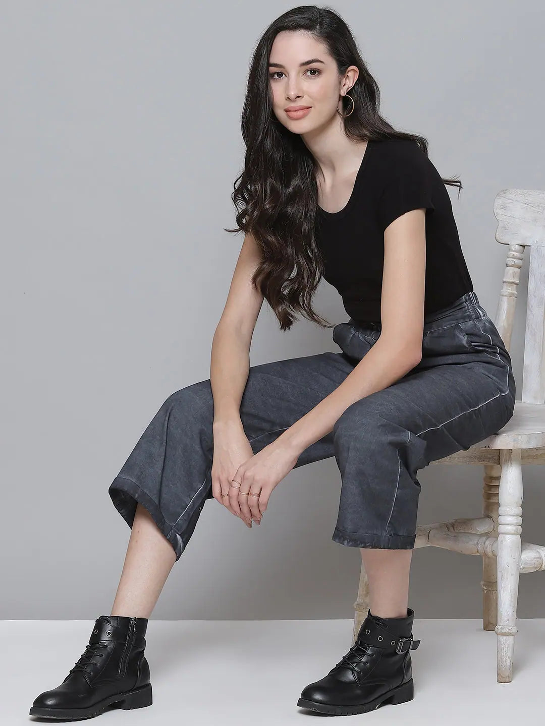 Charcoal Grey Twill Pants: Women's Western Clothing Online