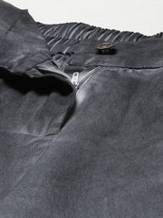 Charcoal Grey Twill Pigment Wash Straight Pants