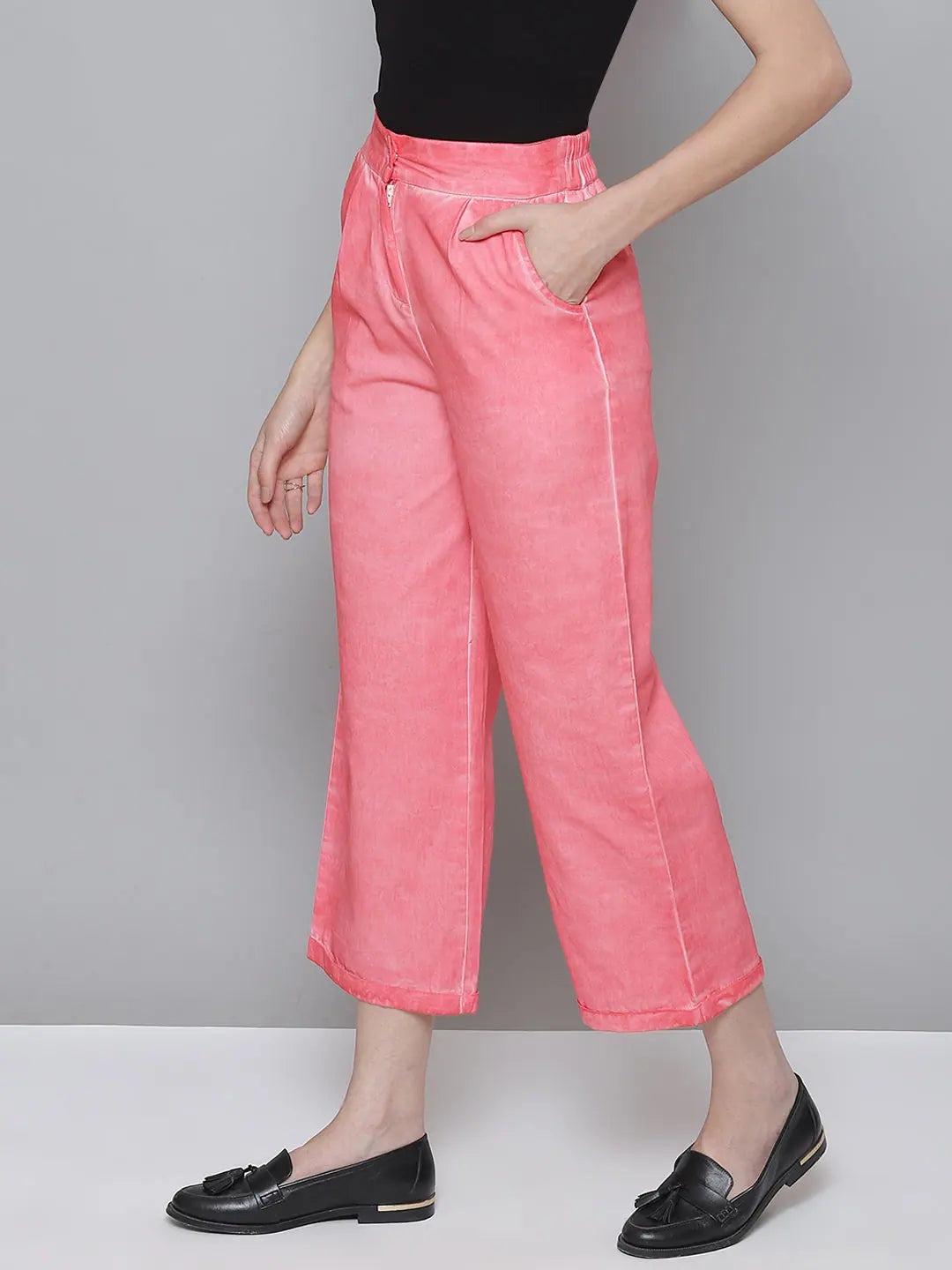 Pink Twill Straight Pants | Women's Western Clothing, Cotton