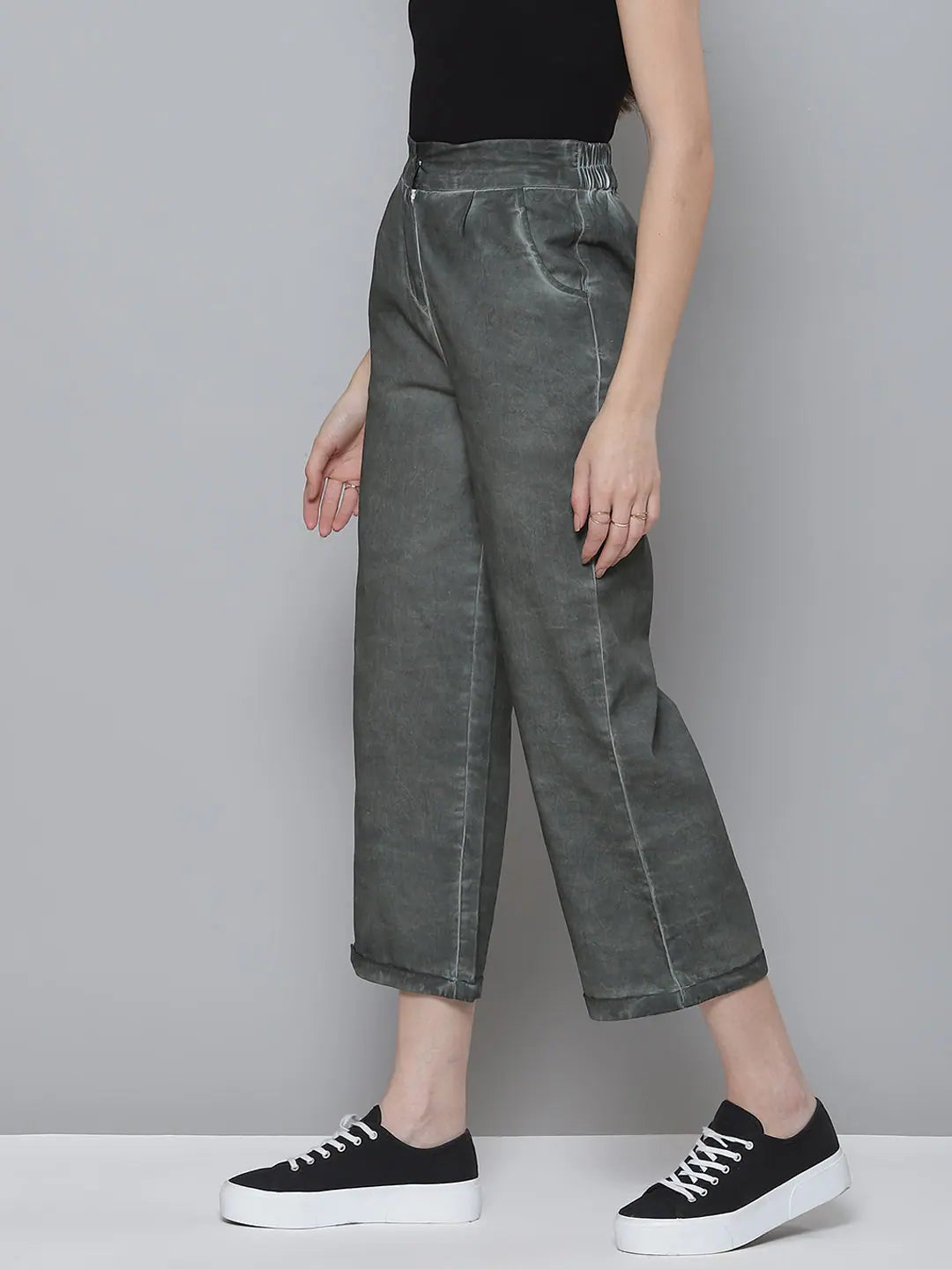 Olive Twill Straight Pants - Women's Western Wear | [Brand Name]