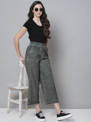 Olive Twill Pigment Wash Straight Pants