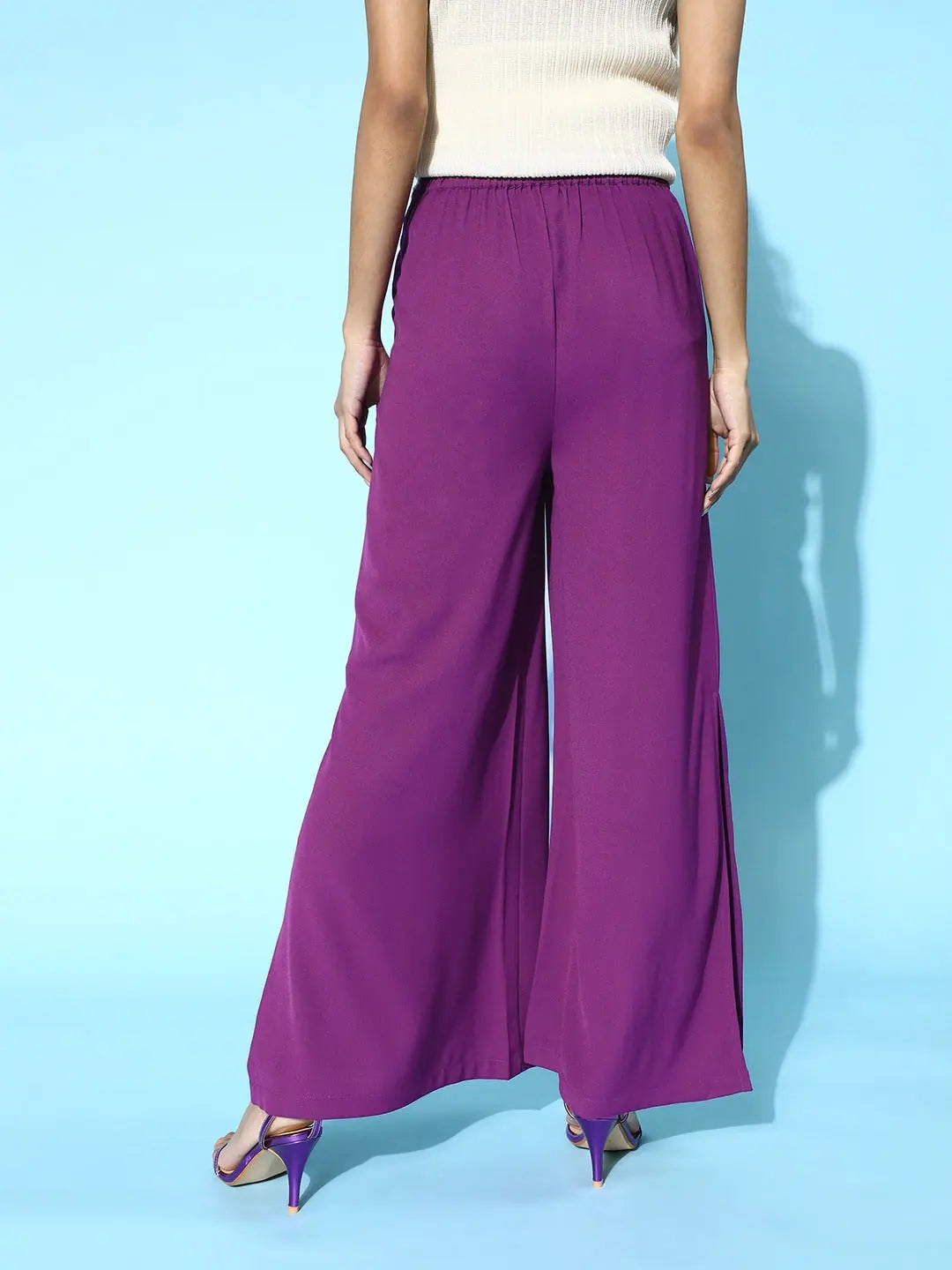 Purple Side Slit Comfort Pants - Women's Western Wear