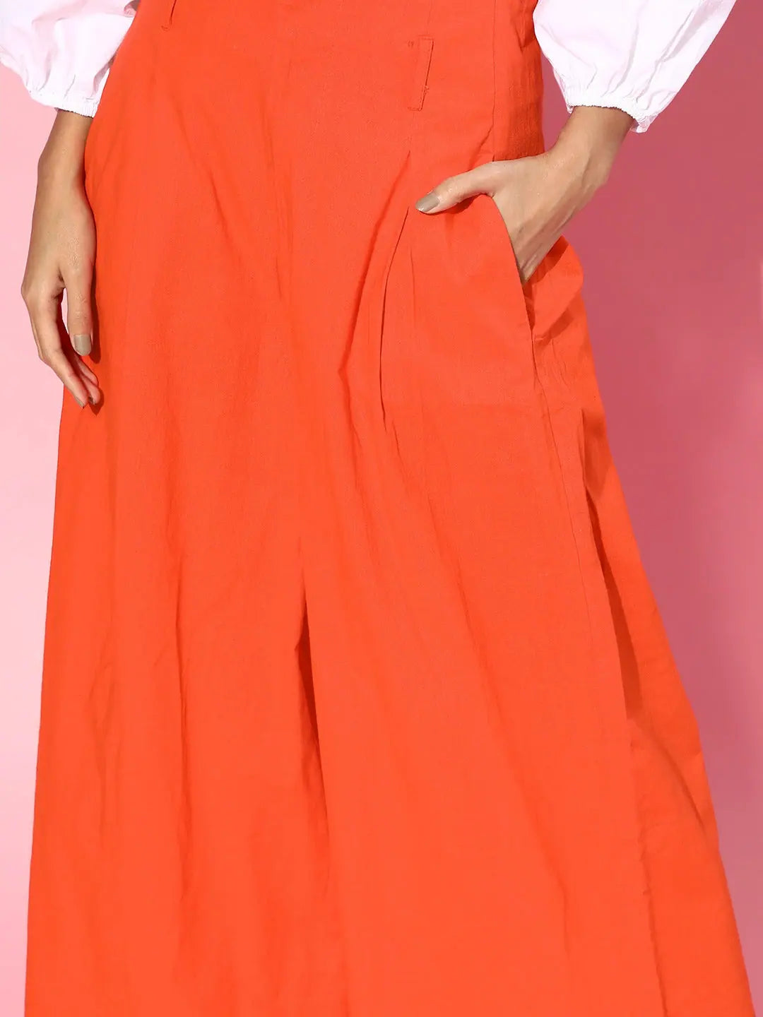Red High Waist Wide Leg Pants | Women's Western Clothing