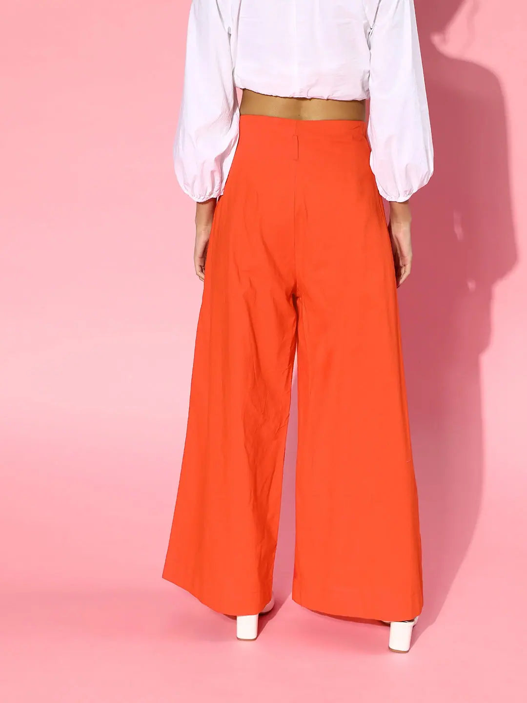 Red High Waist Wide Leg Pants | Women's Western Clothing