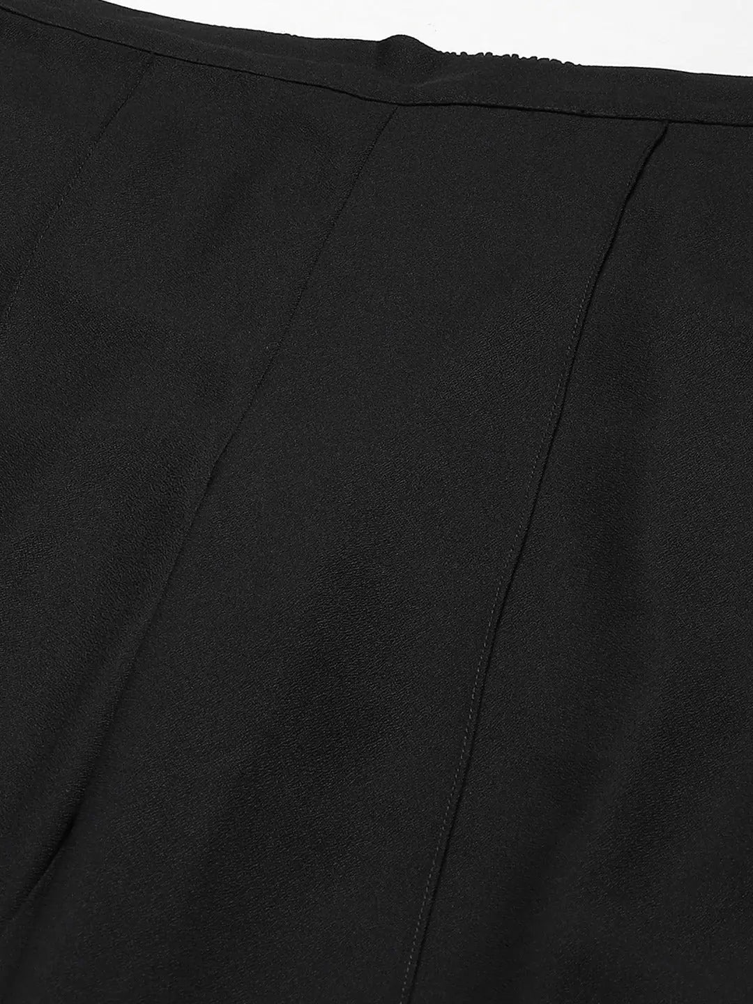 Black Ruffled Wide Leg Pants with Slit | Women's Fashion