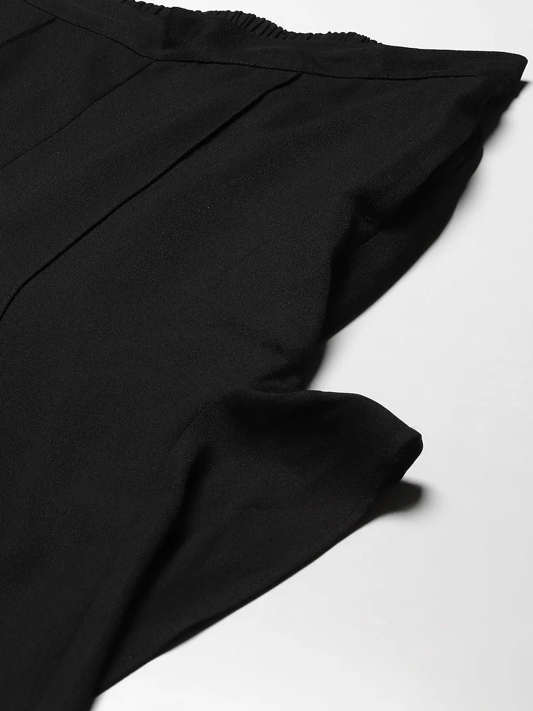 Black Ruffled Wide Leg Pants with Slit | Women's Fashion