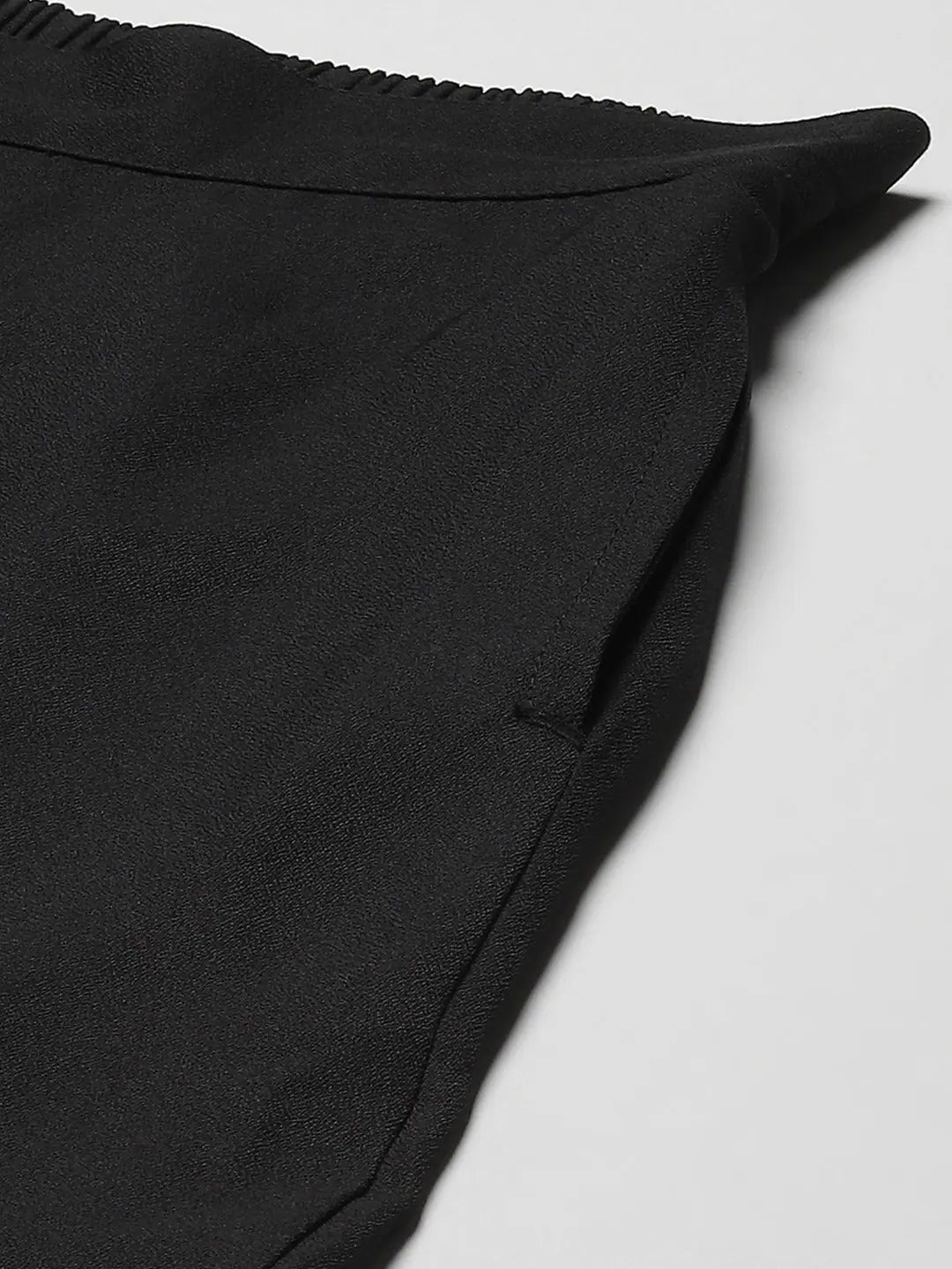 Black Wide Leg Pants with Front Slit | Women's Fashion