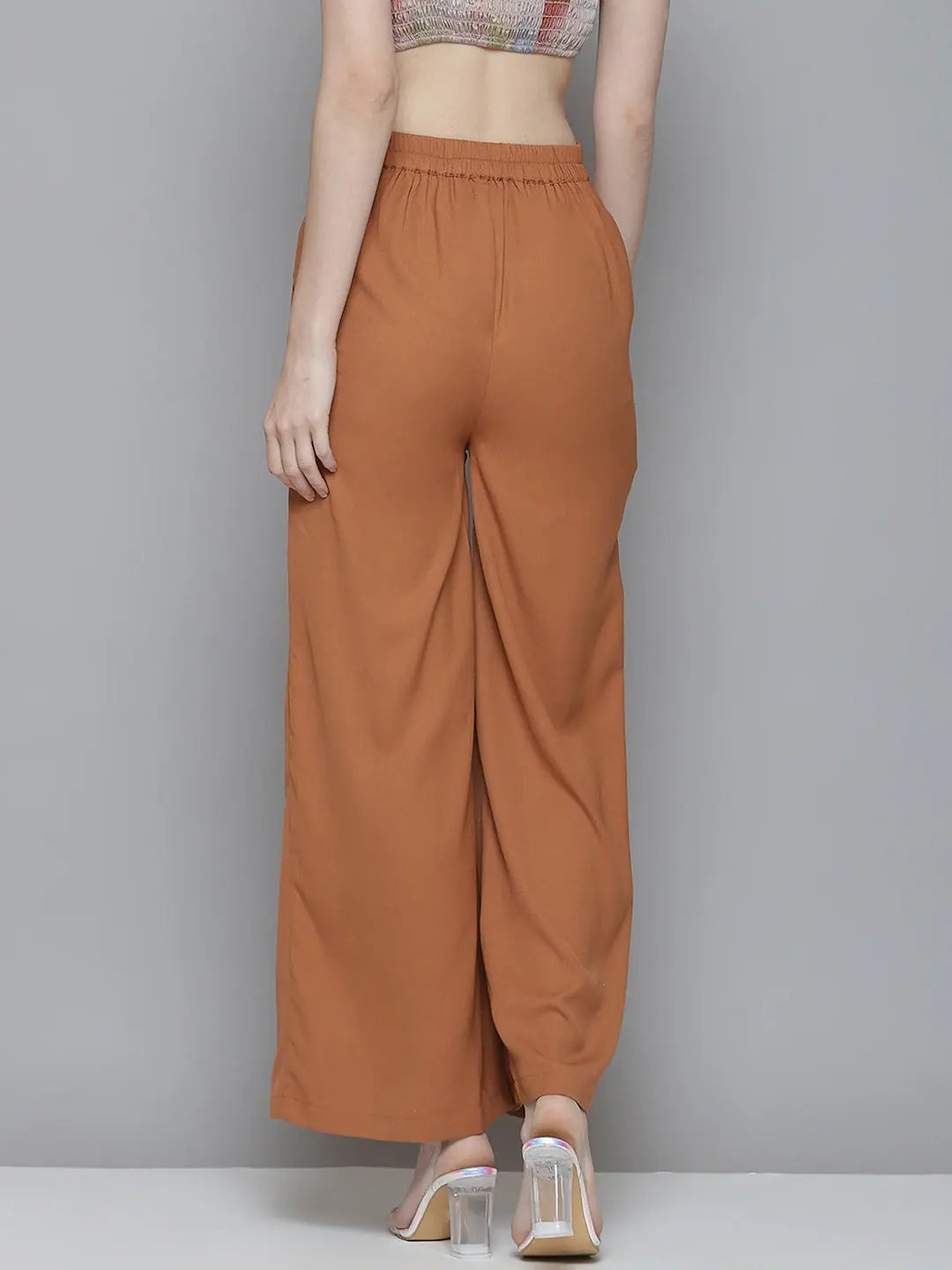 Wide Leg Women's Pants: Rust Slit Front | Western Wear