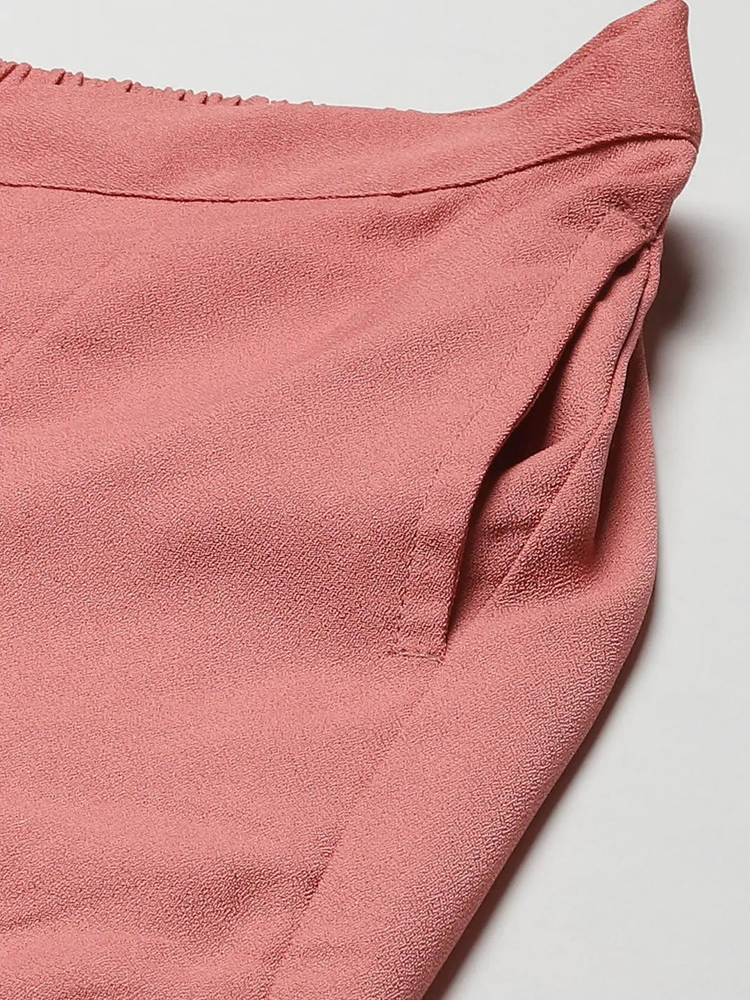 Pink Front Pleated Wide Leg Pants - Women's Western Wear