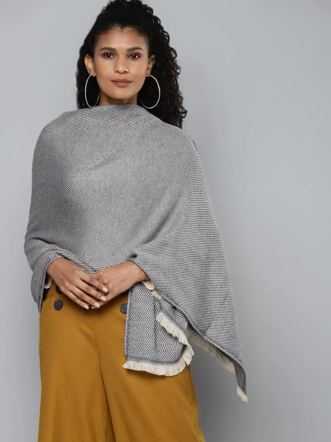 Navy & Beige Chevron Stole - Shop Dupattas and Stoles Online