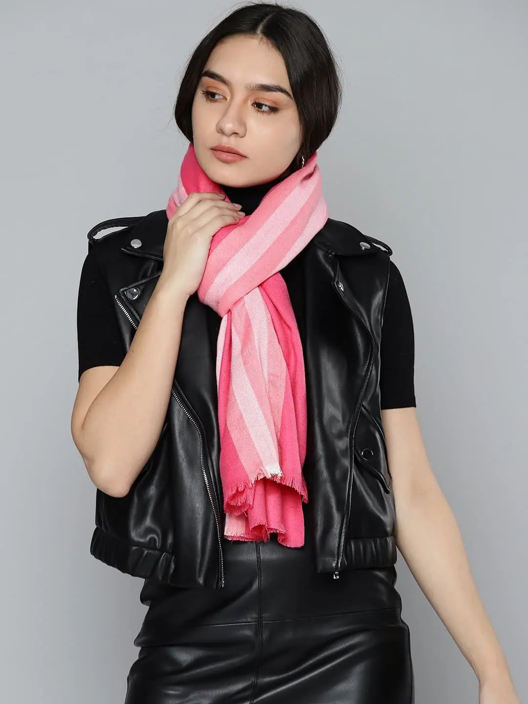 Fuchsia Striped Stole | Buy Dupattas and Stoles Online Now!