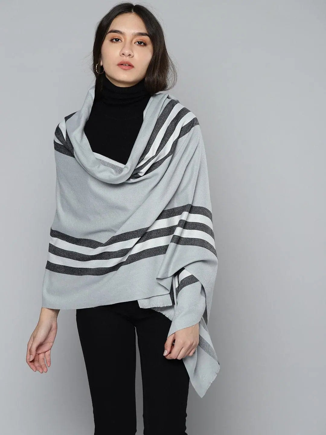 Grey Striped Stole | Shop Dupattas and Stoles Online Today