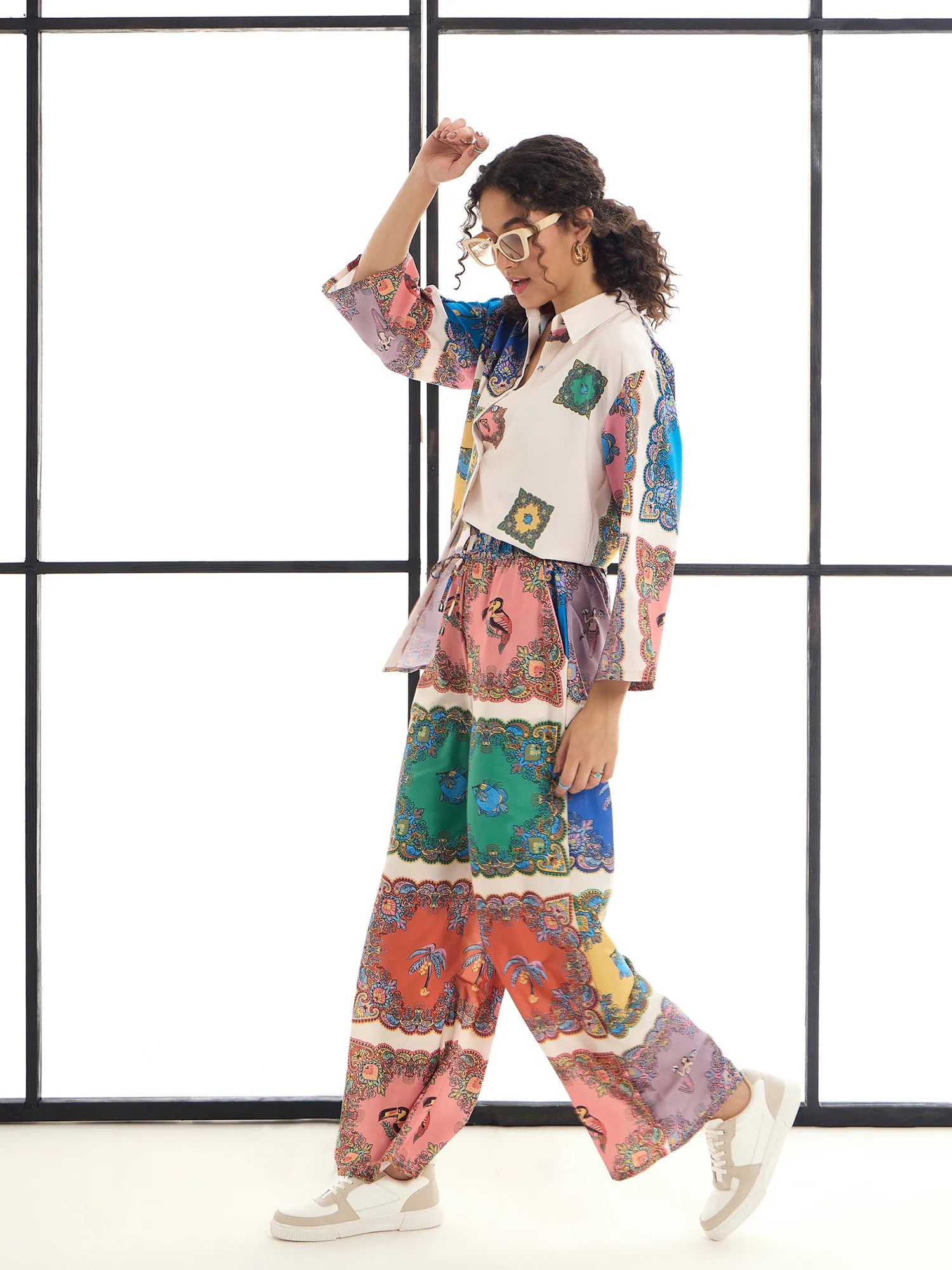 Women's Printed Shirt & Pants Co Ord Sets | Colorful Two Piece...